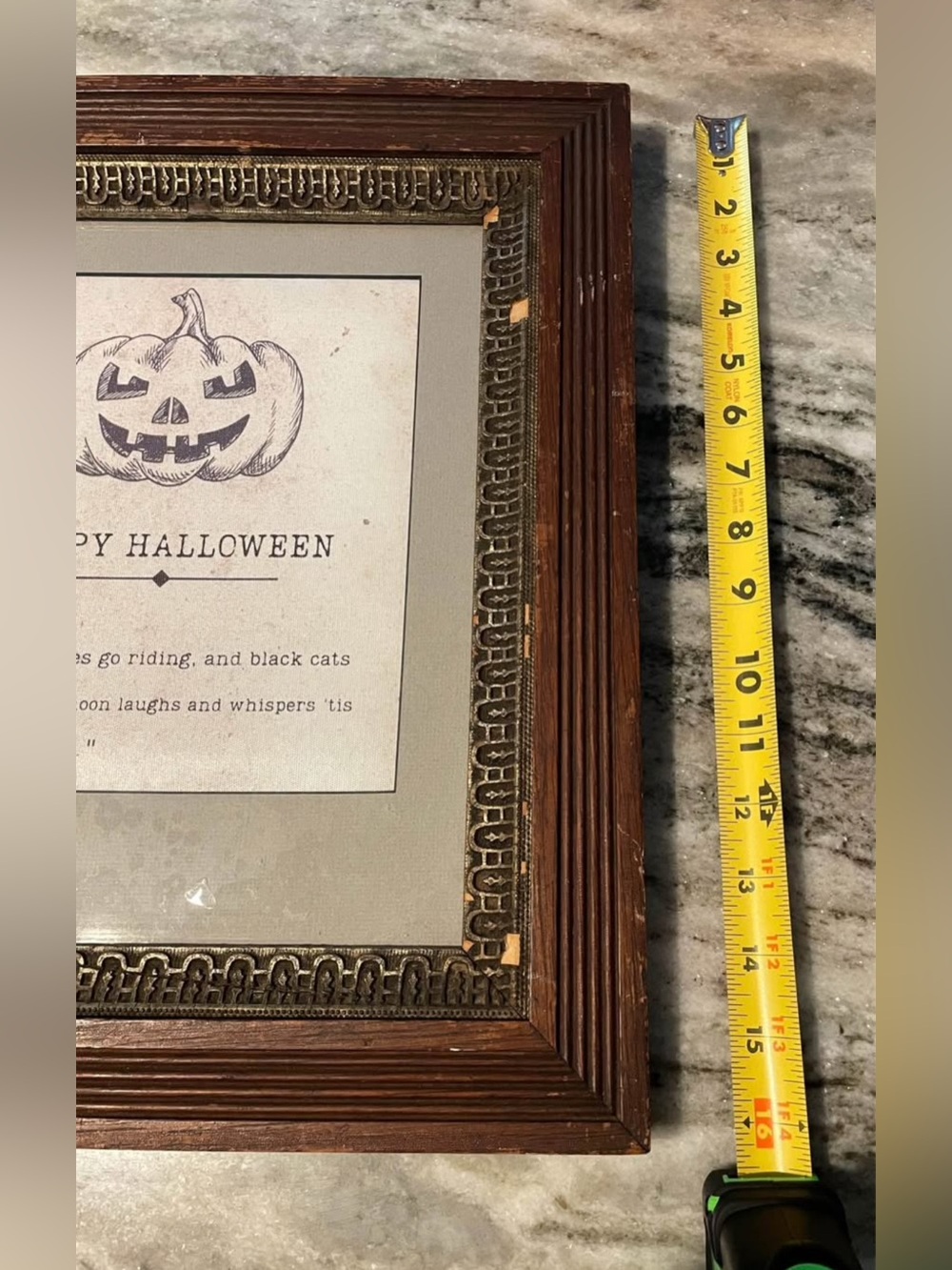 Vintage Wooden Framed Happy Halloween Sign - Picture 6 of 6